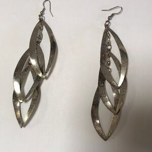 Silver tone dangle earrings